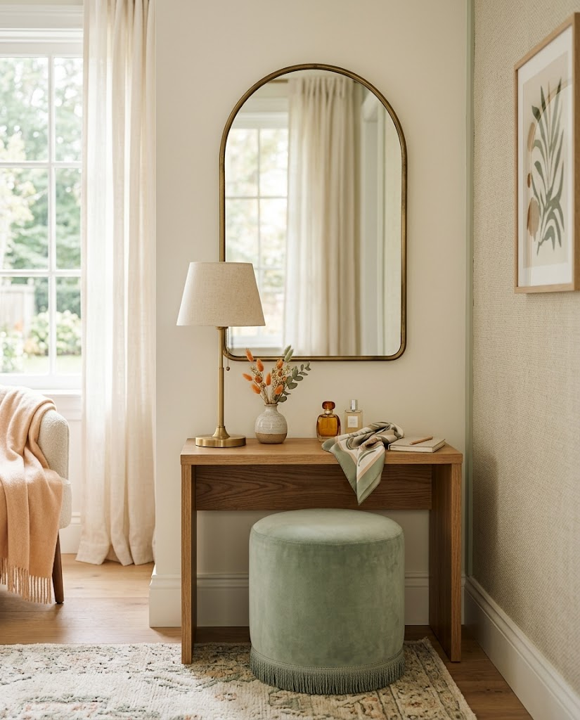 The dressing area, even in a tight room